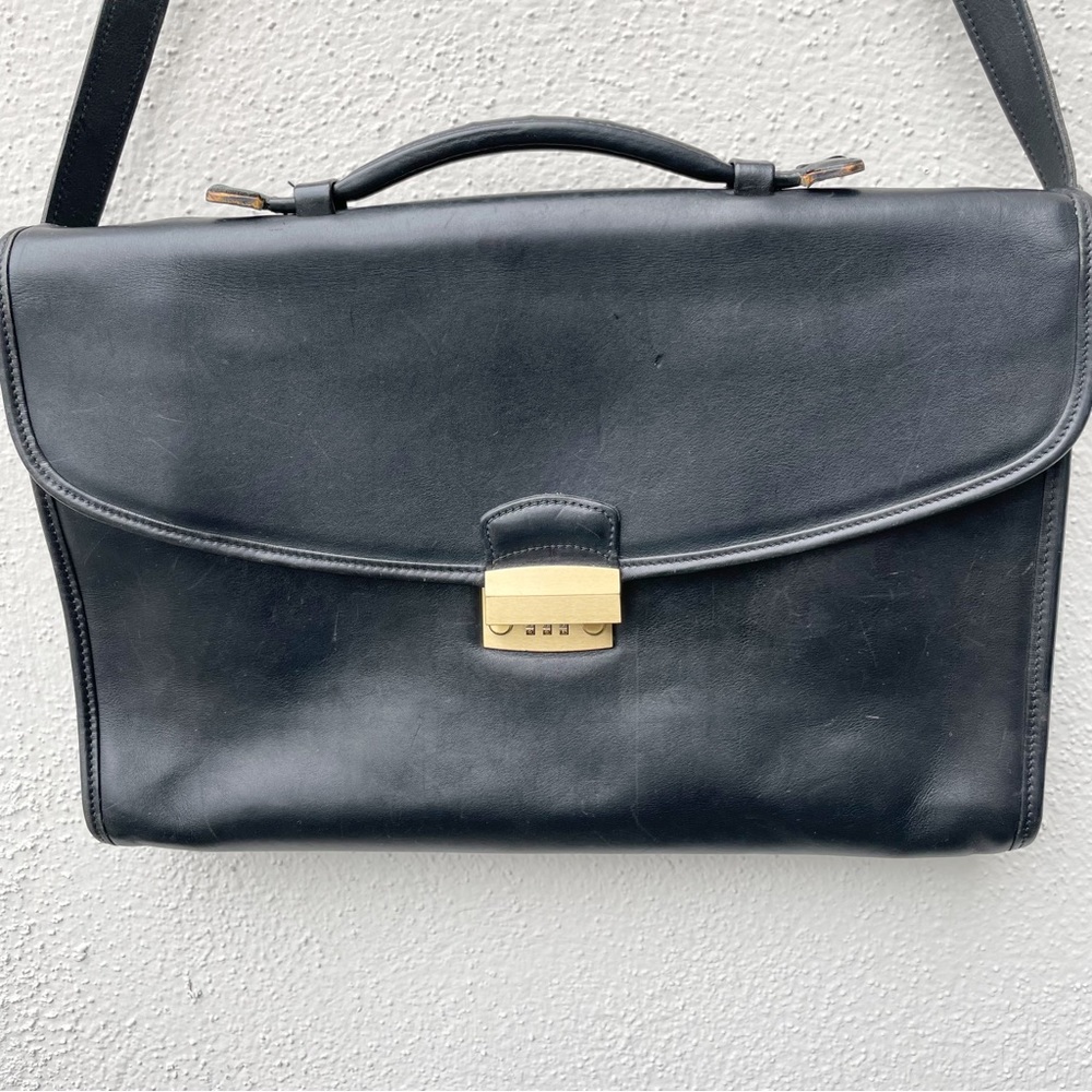 Coach Black Leather Laptop Bag